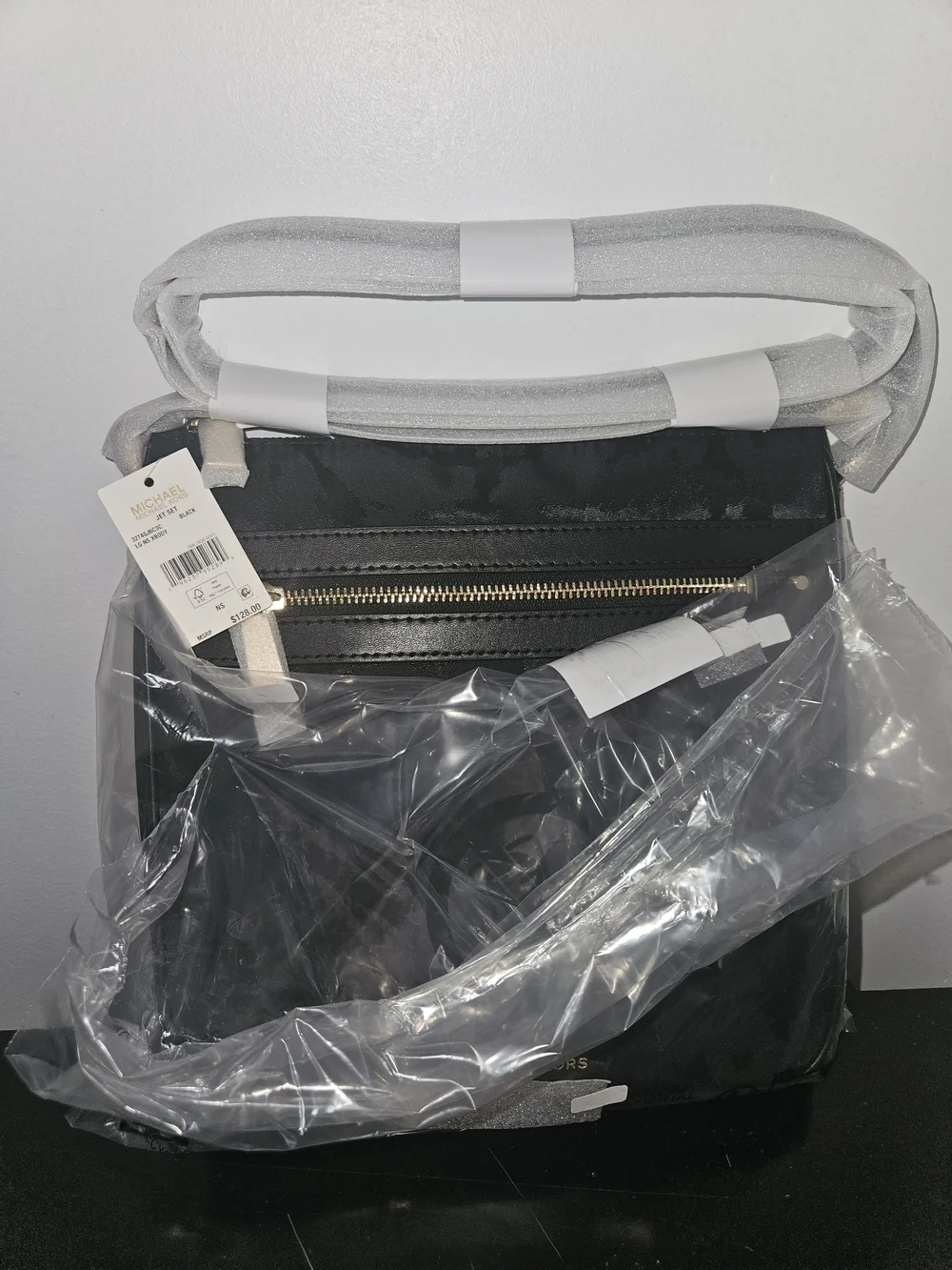 Michael Kors Black Crossbody Bag with Camouflage Jacquard